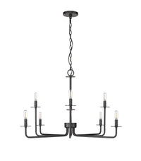 22'' Marceline Matte Black 8 Light Chandelier