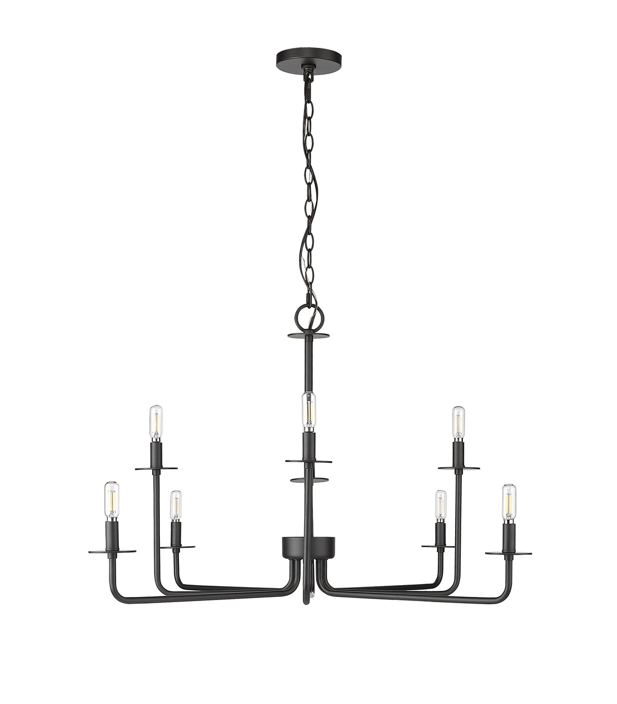 22'' Marceline Matte Black 8 Light Chandelier