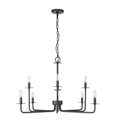 22'' Marceline Matte Black 8 Light Chandelier