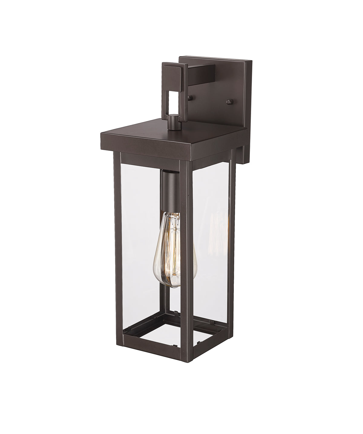 16-inch Barkeley Powder Coated Bronze 1-Light Outdoor Wall Sconce with Clear Glass