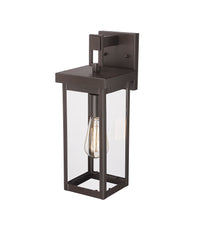 16-inch Barkeley Powder Coated Bronze 1-Light Outdoor Wall Sconce with Clear Glass