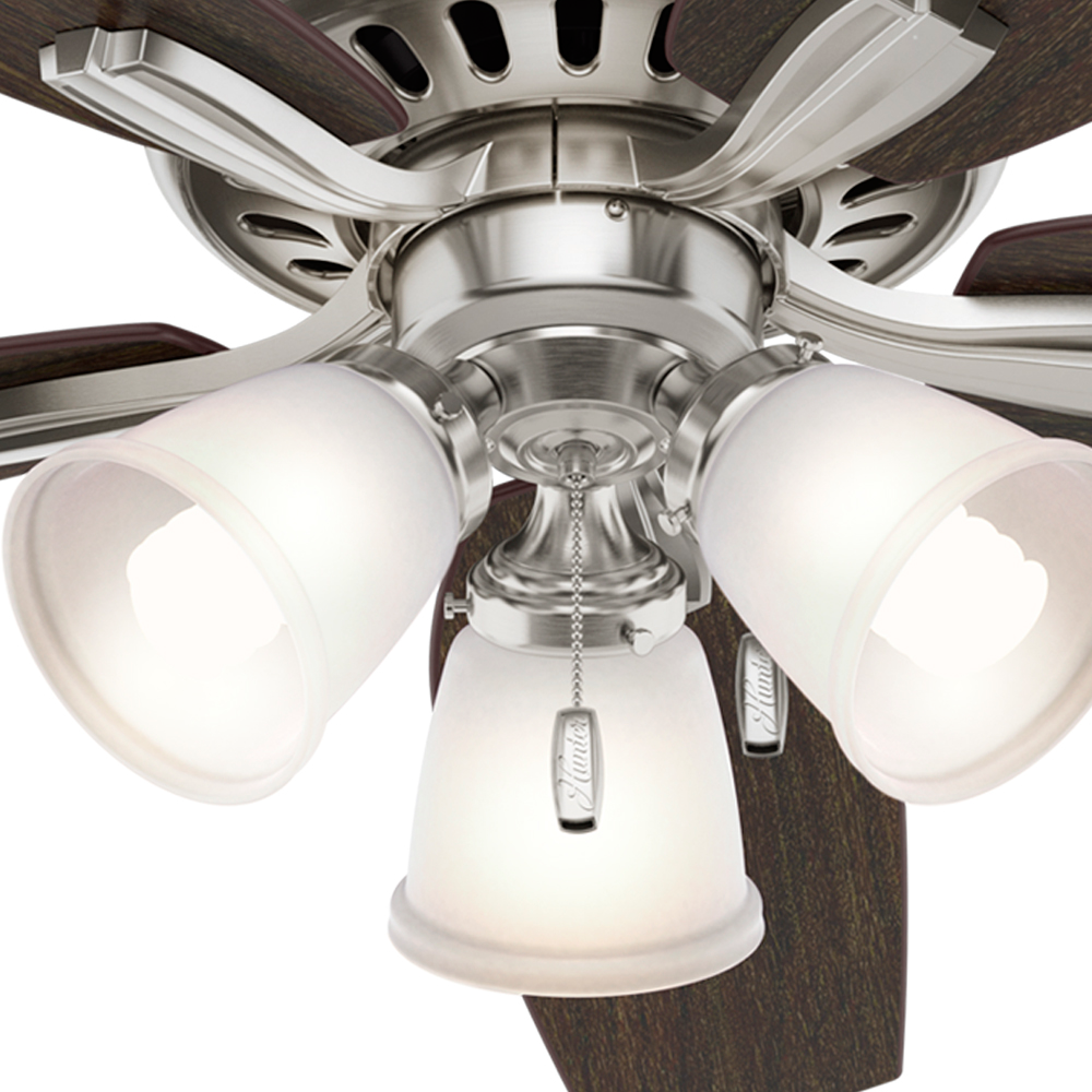 52 inch Newsome Brushed Nickel Ceiling Fan with LED Light Kit and Pull Chain