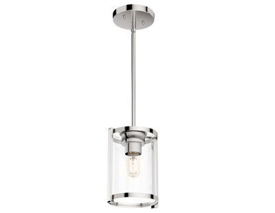 Astwood 6-inch 1-light Polished Nickel Pendant with Clear Glass