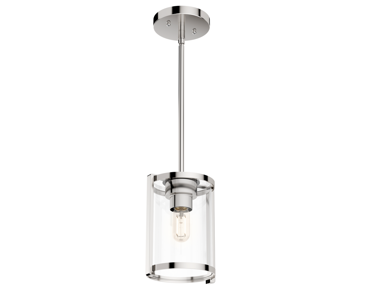 Astwood 6-inch 1-light Polished Nickel Pendant with Clear Glass