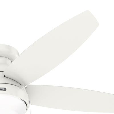 52 inch Lilliana Fresh White Low Profile Ceiling Fan with LED Light Kit and Pull Chain