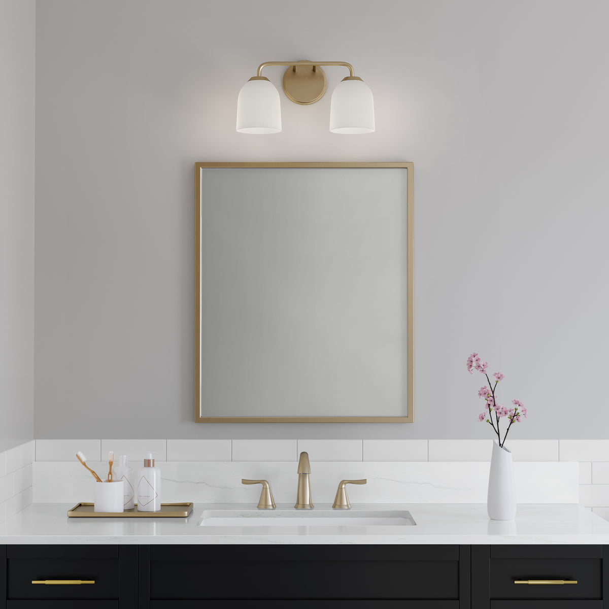 15'' Norah Vintage Brass 2 Light Bath Vanity