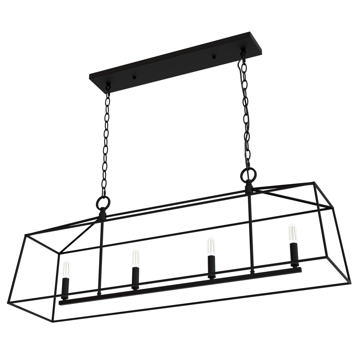 Fair Oaks 40-inch 4-light Matte Black Linear Chandelier