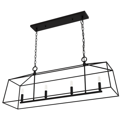 Fair Oaks 40-inch 4-light Matte Black Linear Chandelier