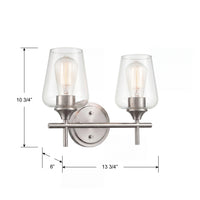 13.75'' Ashford Brushed Nickel 2 Light Bath Vanity