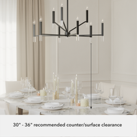 Sunjai 40-inch 9-light Matte Black Chandelier