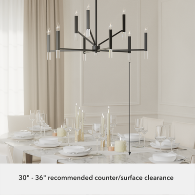 Sunjai 40-inch 9-light Matte Black Chandelier