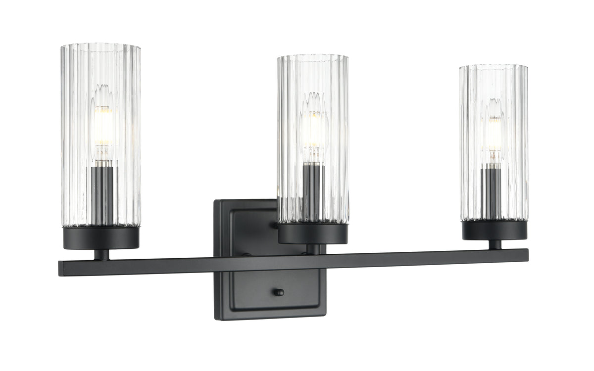 21'' Iversen Matte Black 3 Light Bath Vanity