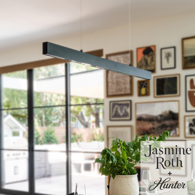 Canoga 50-inch 1-light Matte Black 3000K LED Linear Chandelier