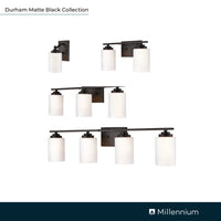 4.38'' Durham Matte Black 1 Light Wall Sconce