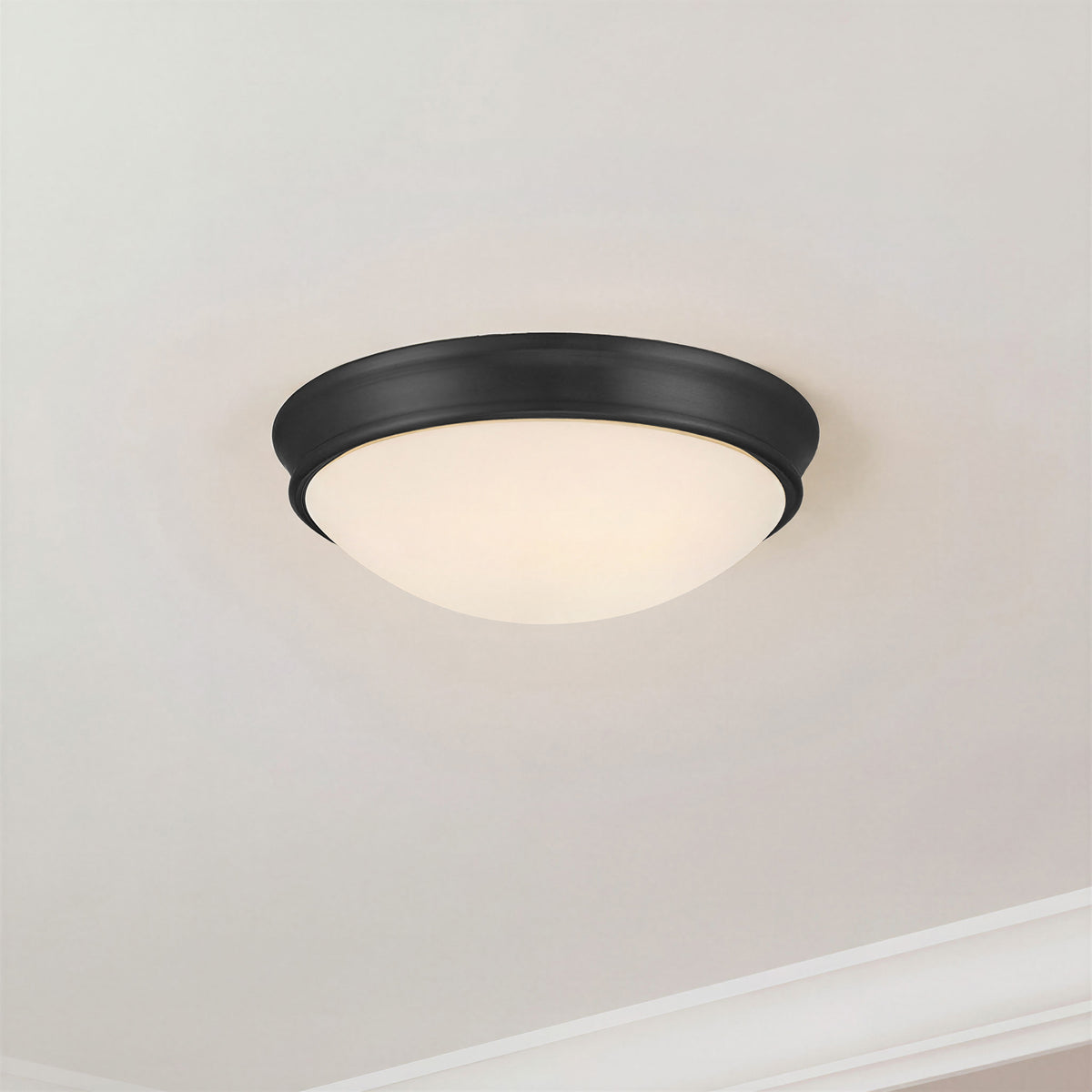 4.25'' Baumann Matte Black 2 Light Flush Mount
