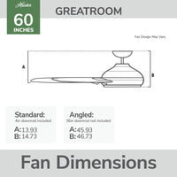 Casablanca 60 inch Stingray ENERGY STAR® Matte White Damp Rated Ceiling Fan with LED Light Kit and Handheld Remote