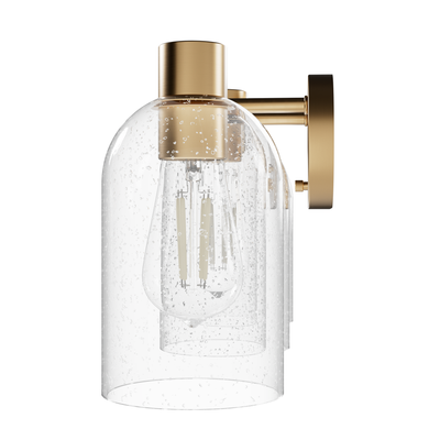 Lochemeade 22.5-inch 3-light Alturas Gold Vanity Light with Clear Seeded Glass