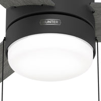 52 inch Brunner Matte Black Low Profile Ceiling Fan with LED Light Kit and Pull Chain