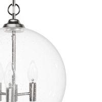 High Oaks 13.75-inch 3-light Brushed Nickel Globe Pendant with Clear Seeded Glass