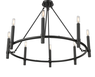 26.25'' Skyva Matte Black 8 Light Chandelier