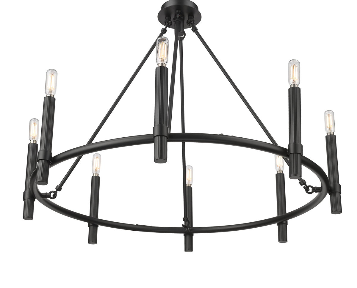 26.25'' Skyva Matte Black 8 Light Chandelier