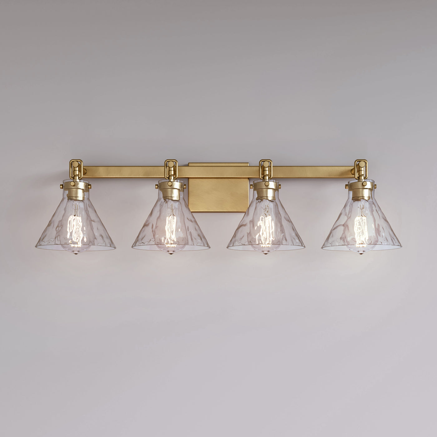 34.75'' Barlon Vintage Brass 4 Light Bath Vanity