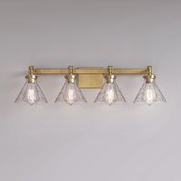 34.75'' Barlon Vintage Brass 4 Light Bath Vanity