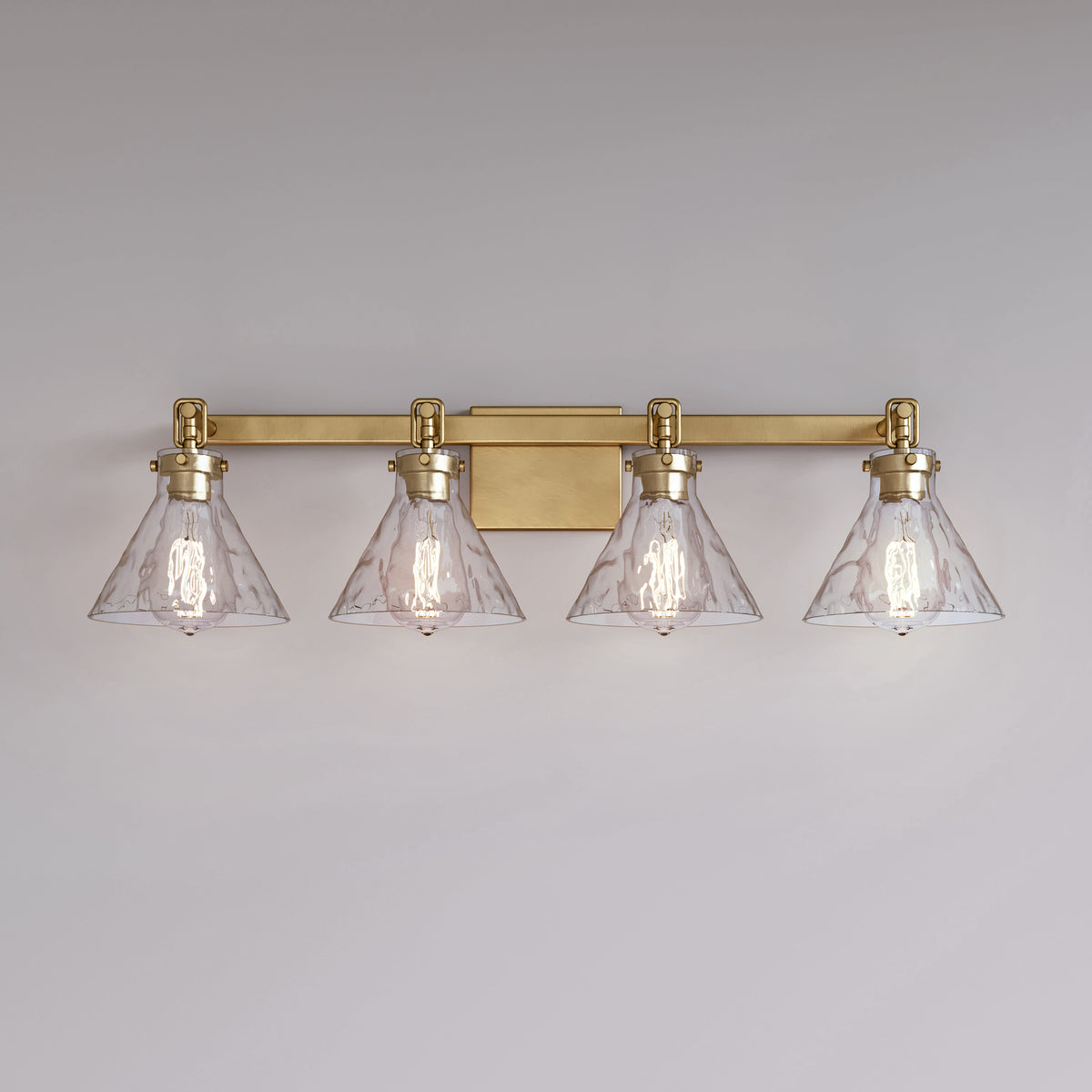 34.75'' Barlon Vintage Brass 4 Light Bath Vanity