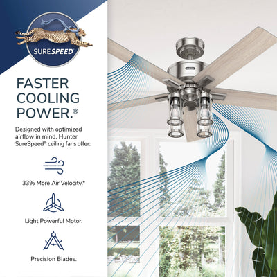 52 inch Astwood II  Matte Black Ceiling Fan with LED Light Kit and Handheld Remote