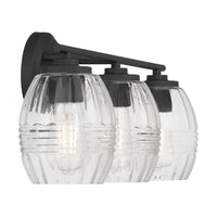22.25'' Miravelle Matte Black 3 Light Bath Vanity