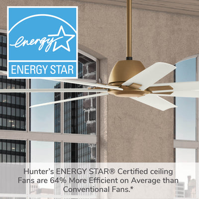 Casablanca 72 inch Bayhaven ENERGY STAR® Alturas Gold Damp Rated Ceiling Fan and Wall Control and Handheld Remote