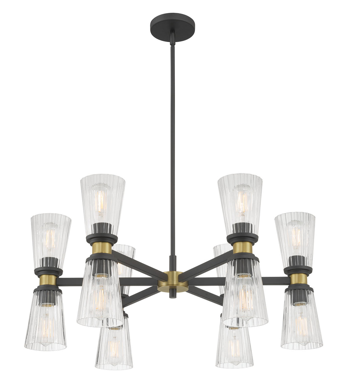 13.5'' Lustria Matte Black 12 Light Chandelier