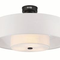 30 inch Brookside Matte Black Ceiling Fan with LED Light Kit and Handheld Remote
