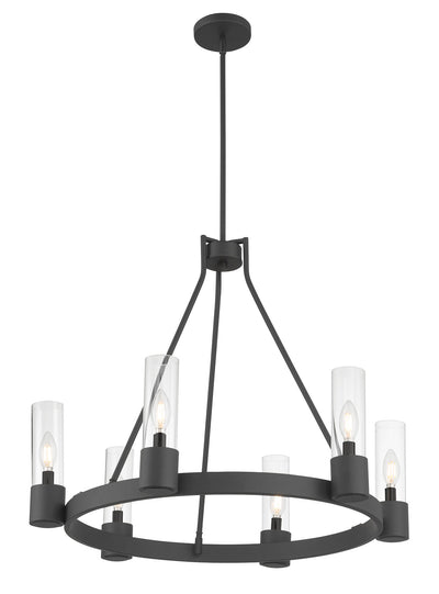 24.25'' Evandrel Matte Black 6 Light Chandelier
