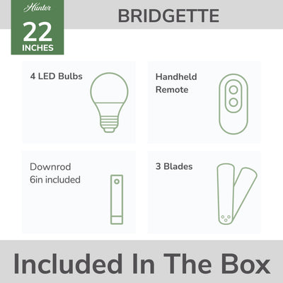 22 inch Bridgette Fandelier Matte Black Ceiling Fan with Light Kit and Handheld Remote