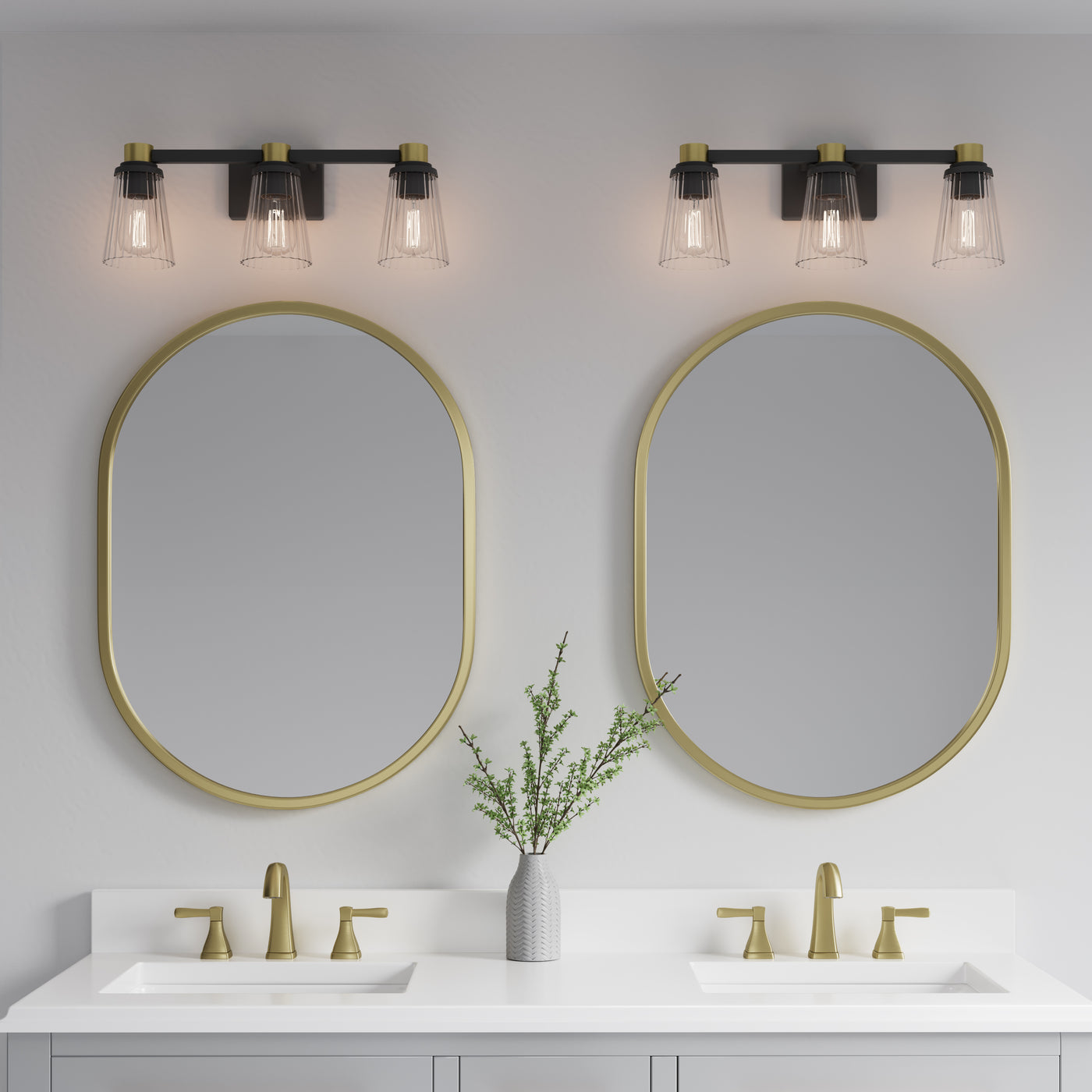 21.75'' Lustria Matte Black 3 Light Bath Vanity