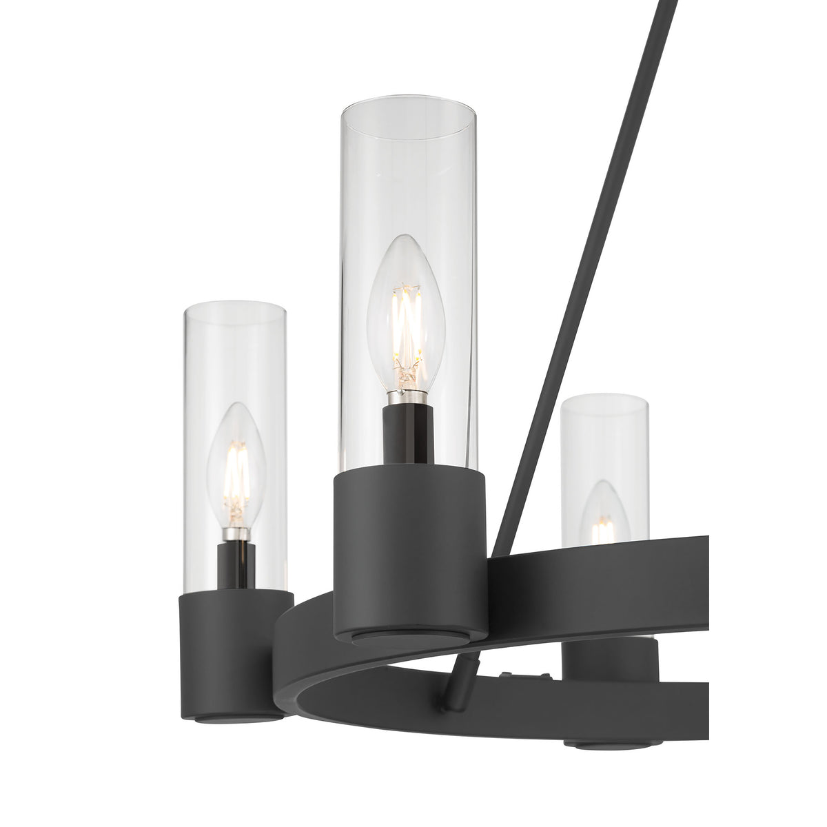 24.25'' Evandrel Matte Black 6 Light Chandelier