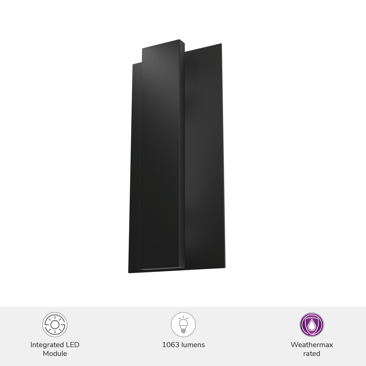 Canoga 15-inch Matte Black 3000K LED Outdoor Wall Light with Matte Black Metal Shade