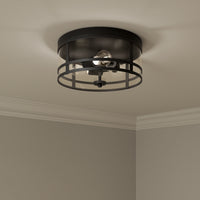 6.5'' Lunden Matte Black 3 Light Flush Mount