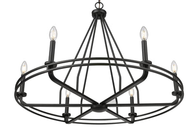 25.5'' Jody Matte Black 6 Light Chandelier