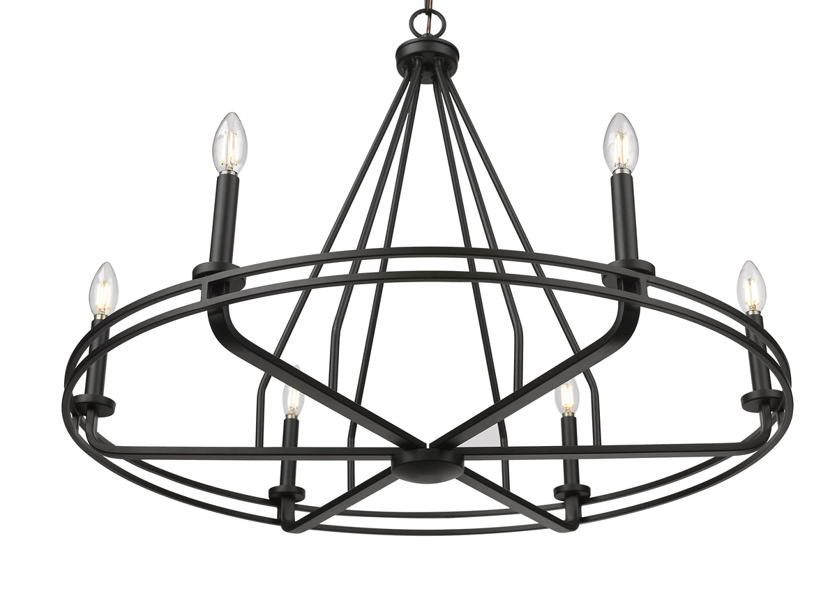 25.5'' Jody Matte Black 6 Light Chandelier
