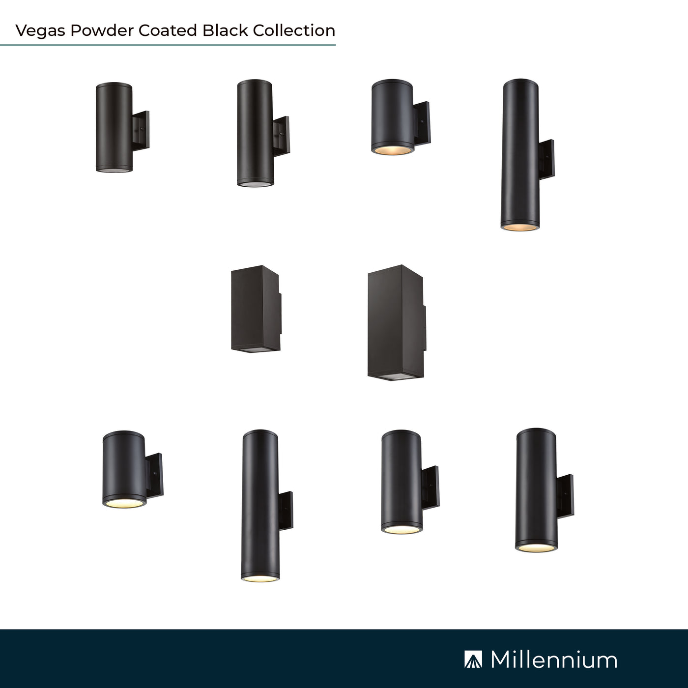 10.62-inch Vegas Powder Coated Black 1-Light Outdoor Wall Sconce with Frosted Glass