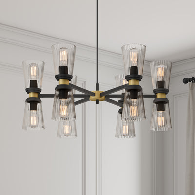 13.5'' Lustria Matte Black 12 Light Chandelier