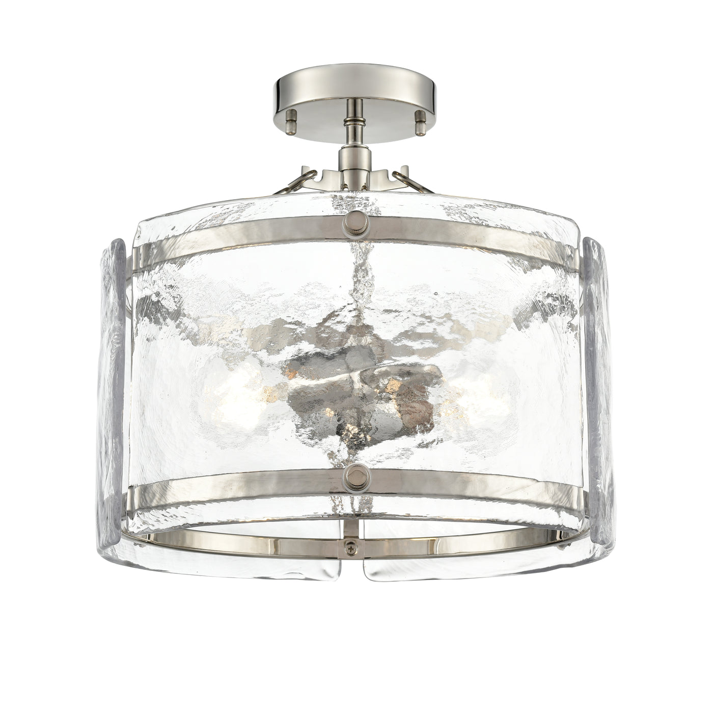 13'' Bennetti Polished NickelWater 2 Light Semi-Flush Mount