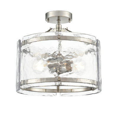 13'' Bennetti Polished NickelWater 2 Light Semi-Flush Mount