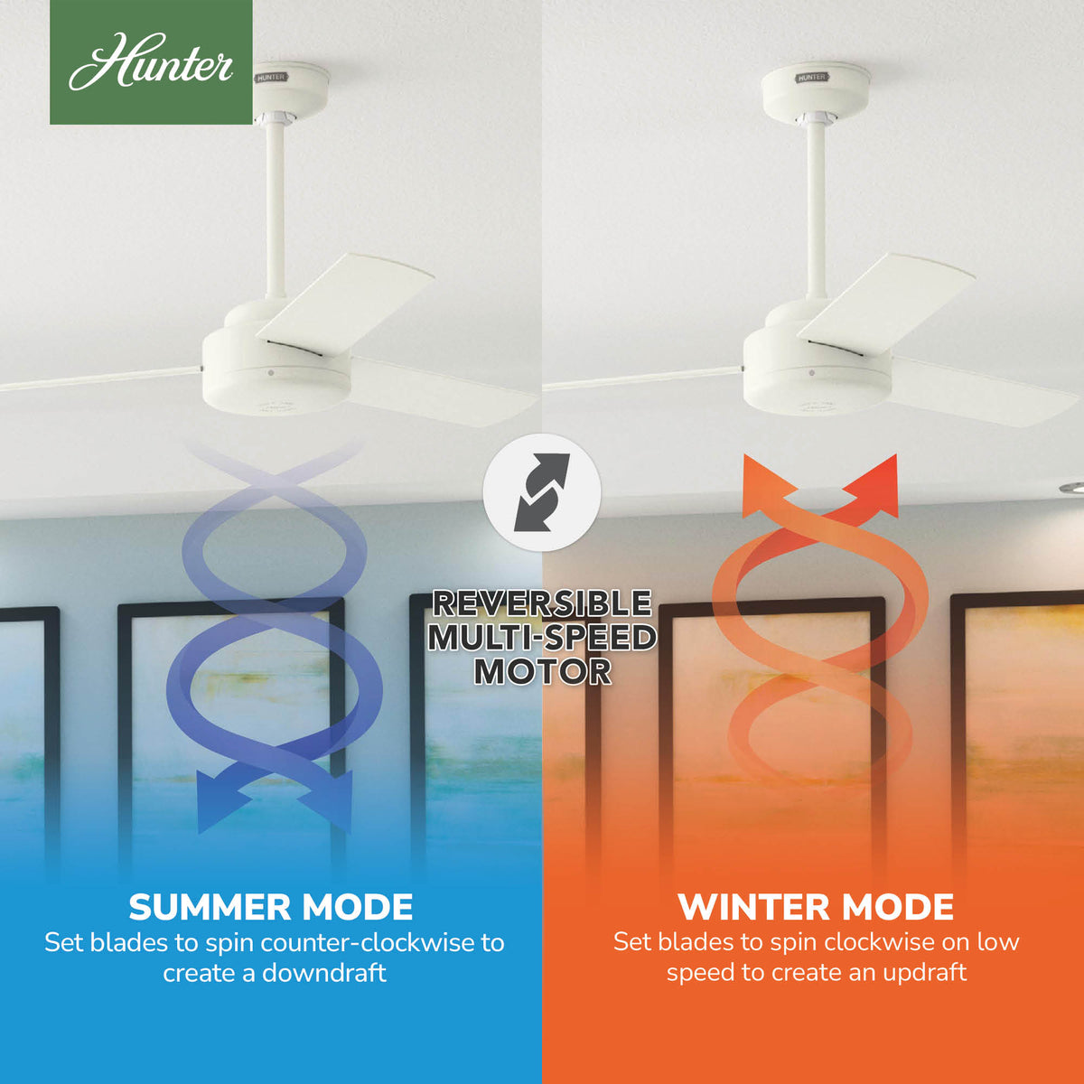 44 inch Presto Matte White Ceiling Fan and Wall Control