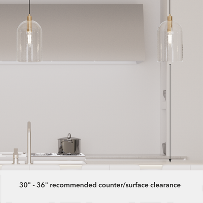 Lochemeade 9-inch 1-light Alturas Gold Pendant with Clear Seeded Glass