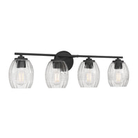 30.5'' Miravelle Matte Black 4 Light Bath Vanity