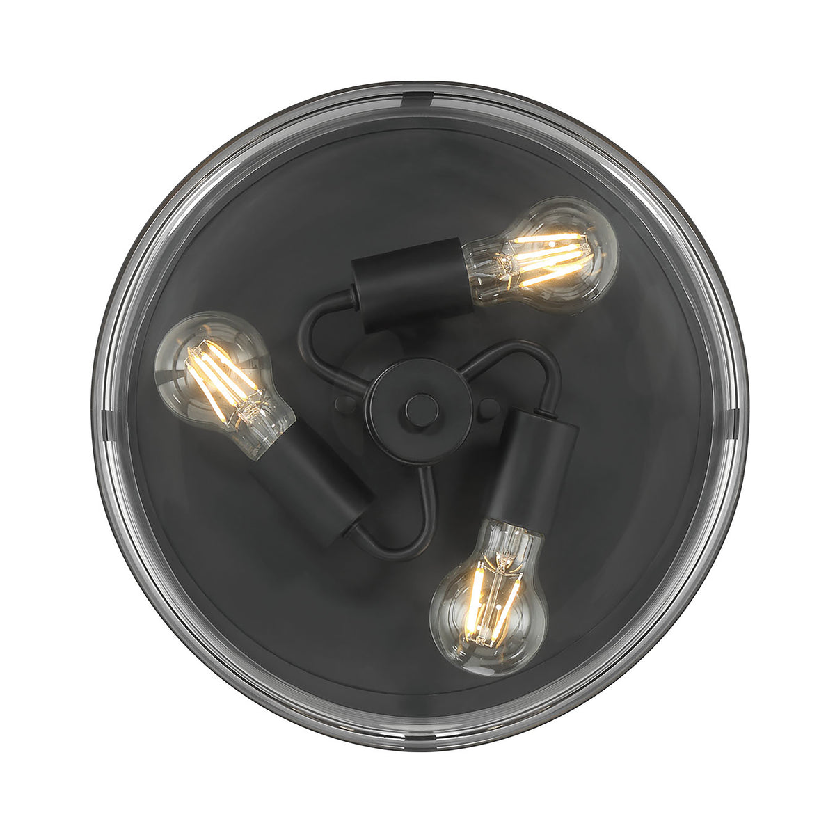 6.5'' Lunden Matte Black 3 Light Flush Mount