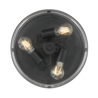 6.5'' Lunden Matte Black 3 Light Flush Mount